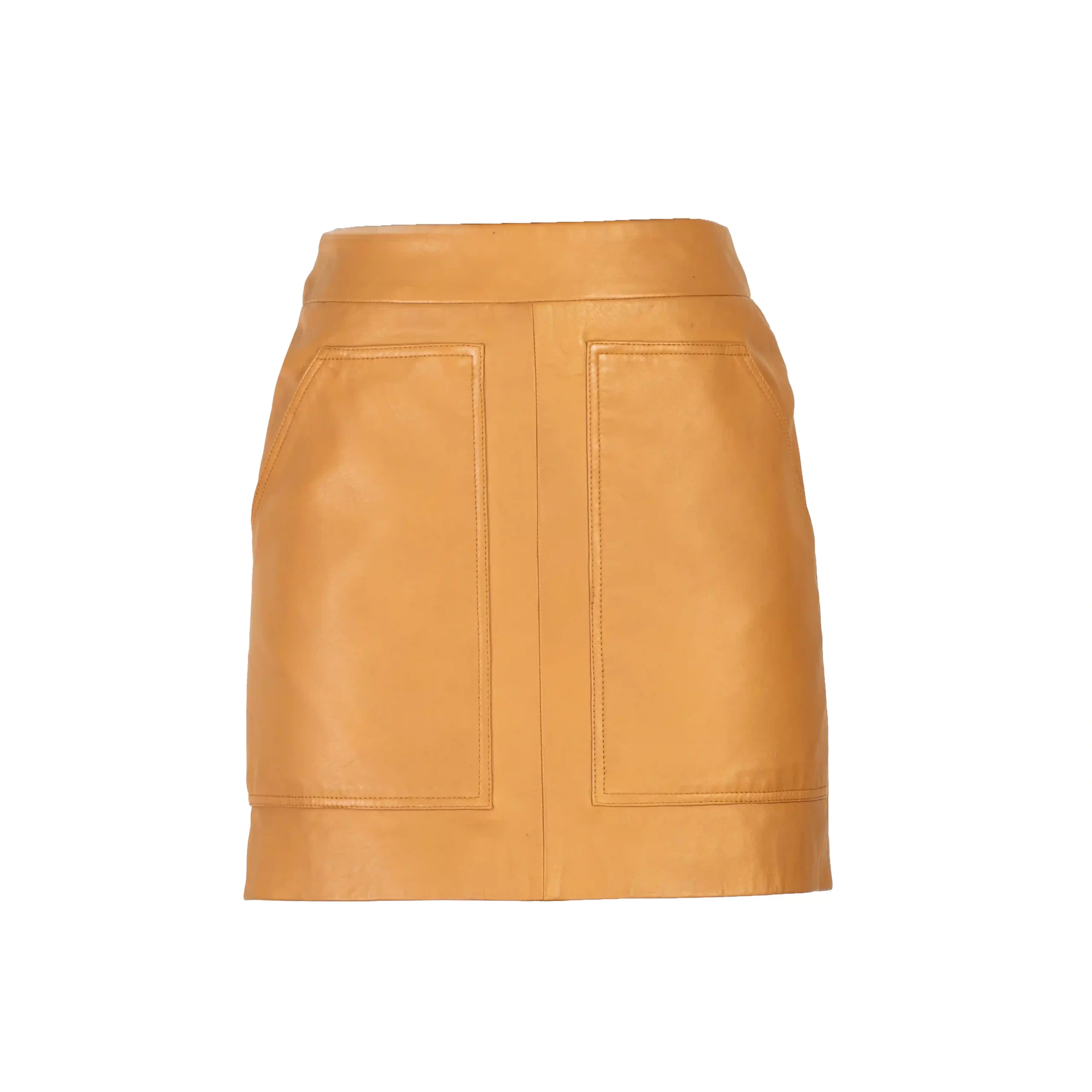 LEATHER SKIRT WITH BIG POCKETS