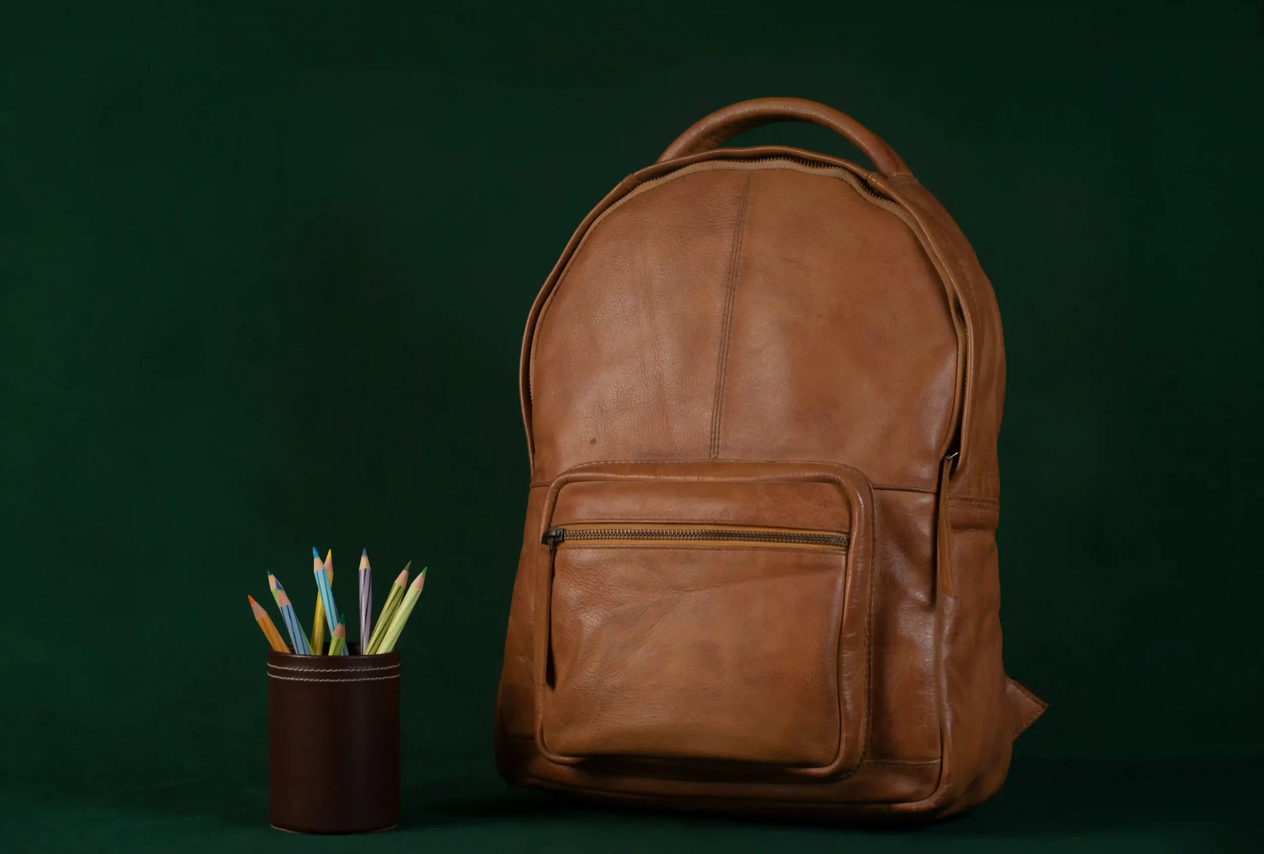 TWO TONE LEATHER BACKPACK